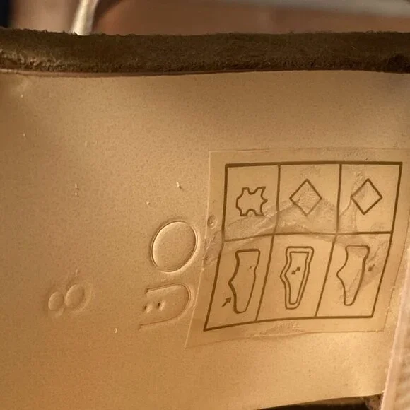 Urban Outfitters tan peep toe stacked block heel - Size 8 - Picture 8 of 9